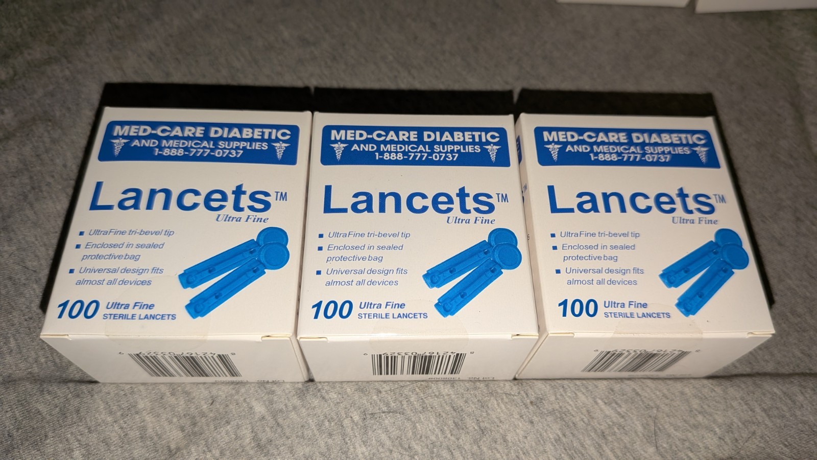 3x100 (300) Specialty Medical Supplies Safety Seal Ultra Fine Sterile Lancets
