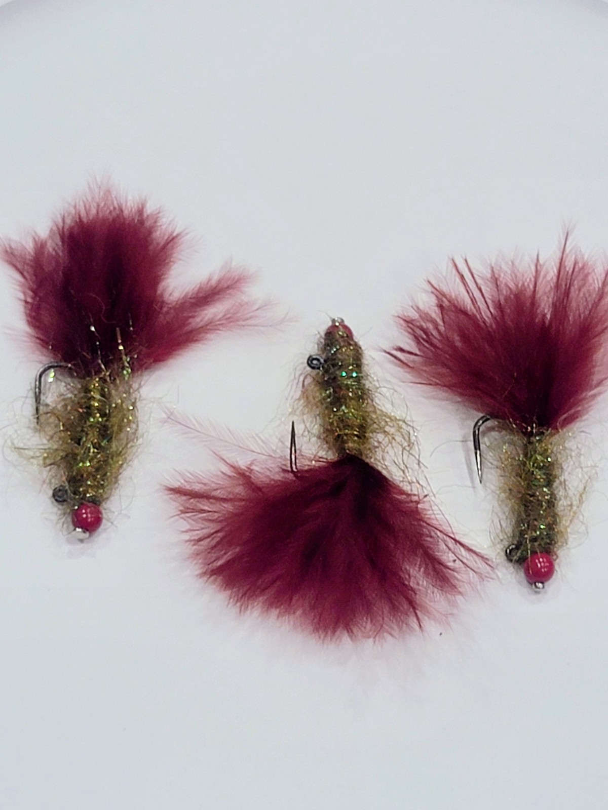 Marabou Bead Head Streamer Flies – Trout Panfish Bass – Size 8 Lot 3