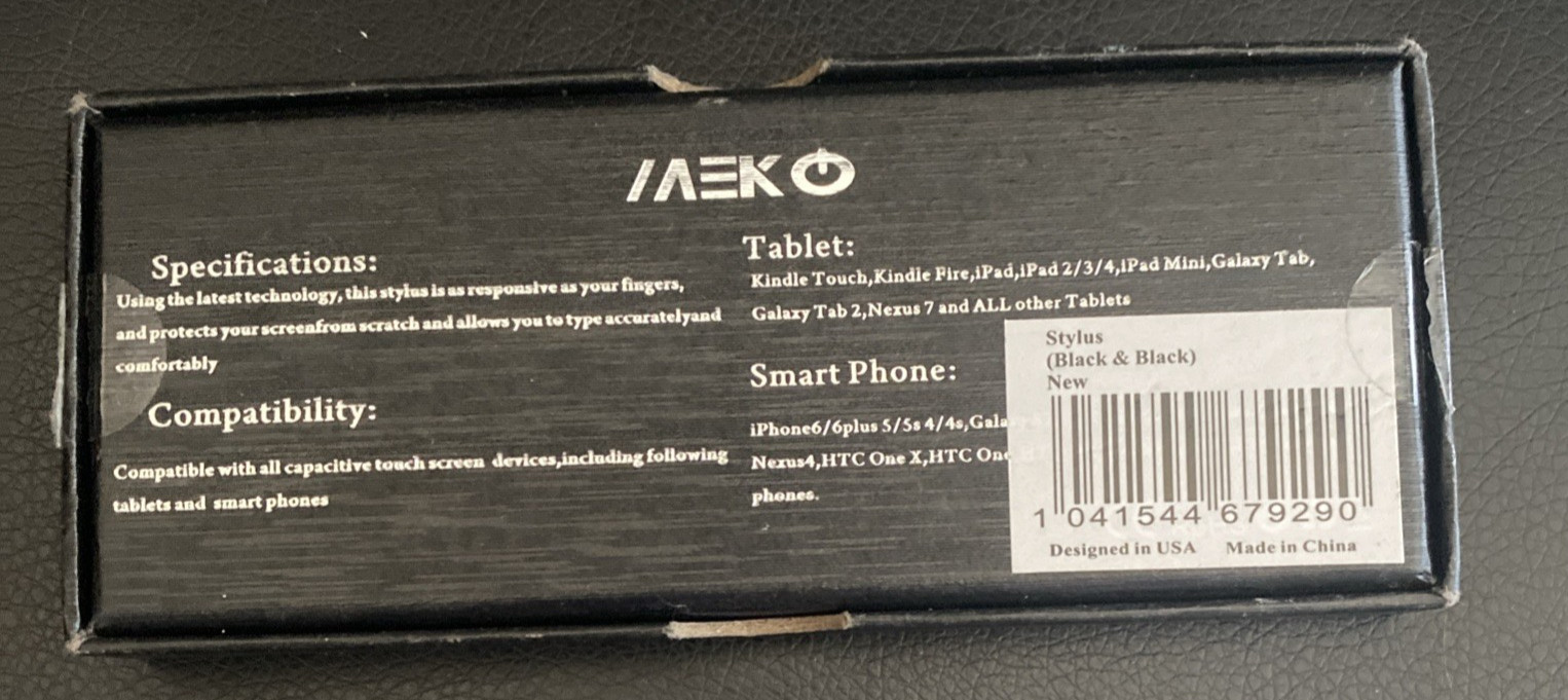Meko High Sensitivity Stylus with Tips Black New Open Box