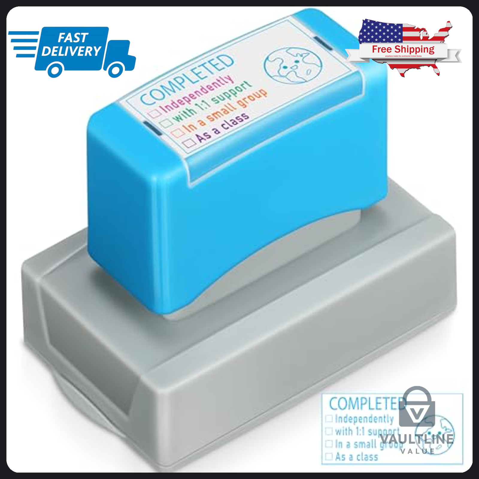 Saypacck Self Inking Teacher Stamp - Rectangular Grading Tool
