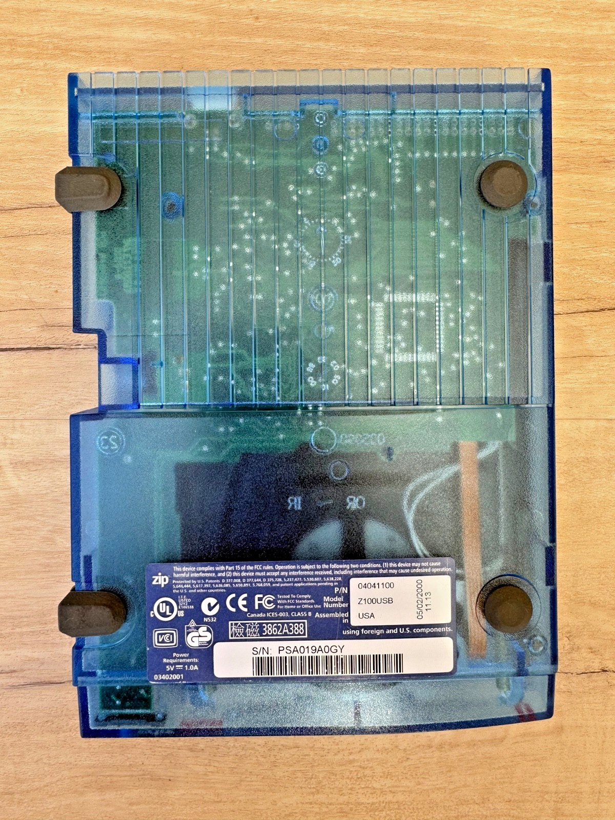 iomega Zip 100 Blue Transparent External Drive Z100USB | PSU | USB | Zip Disk