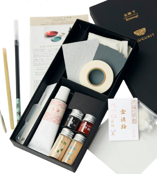 TSUGUKIT Kintsugi Golden Lacquer Repair Kit Broken Pottery Gold Powder 0.5g New