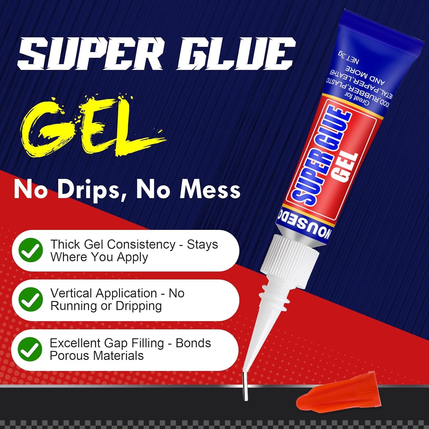 12 x 3g Super Glue Gel, Fast Strong Adhesive, Strong Cyanoacrylate (CA) Glue for