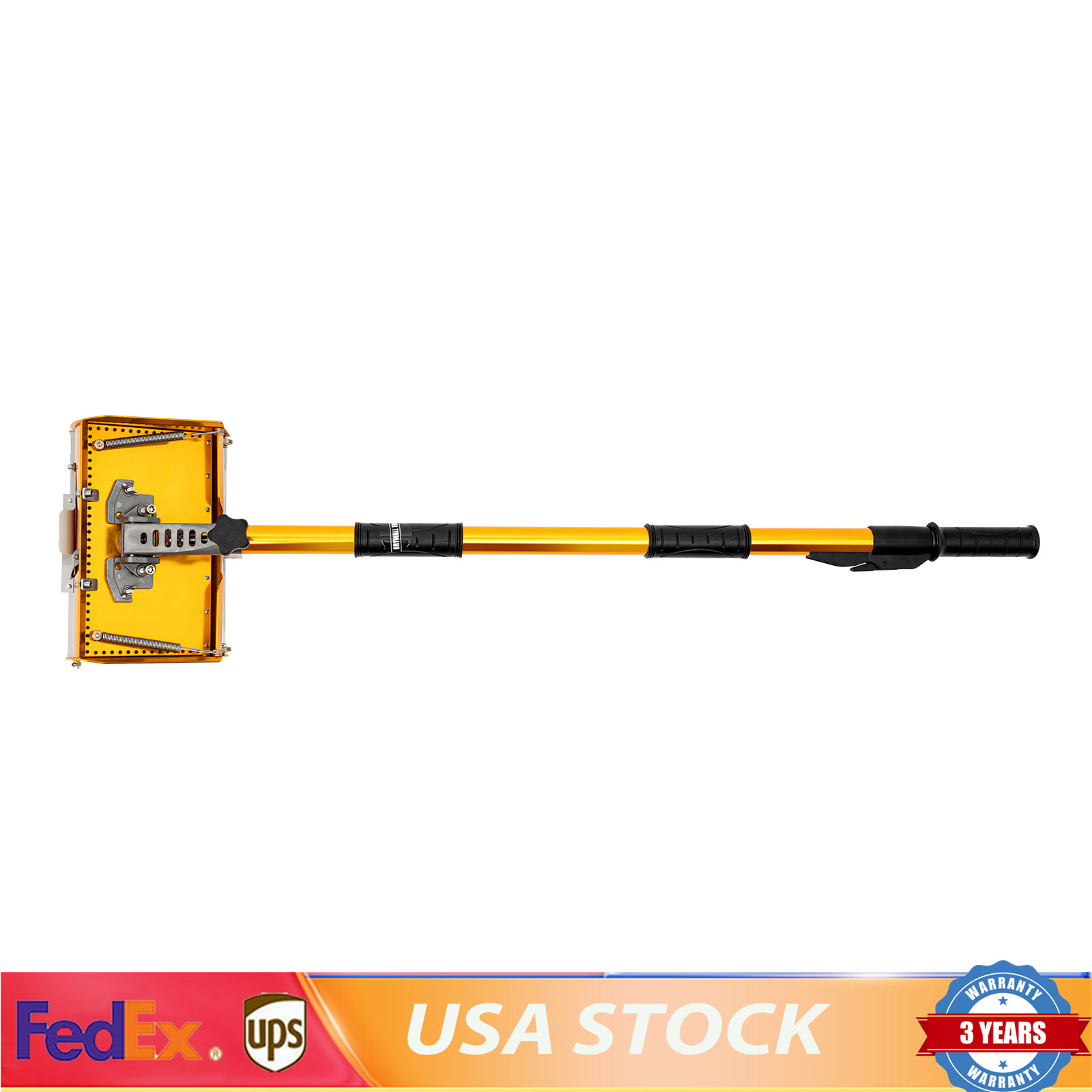 10" Drywall Taping Tools Flat Finishing Box Set w/ 40''-64'' Extendable Handle