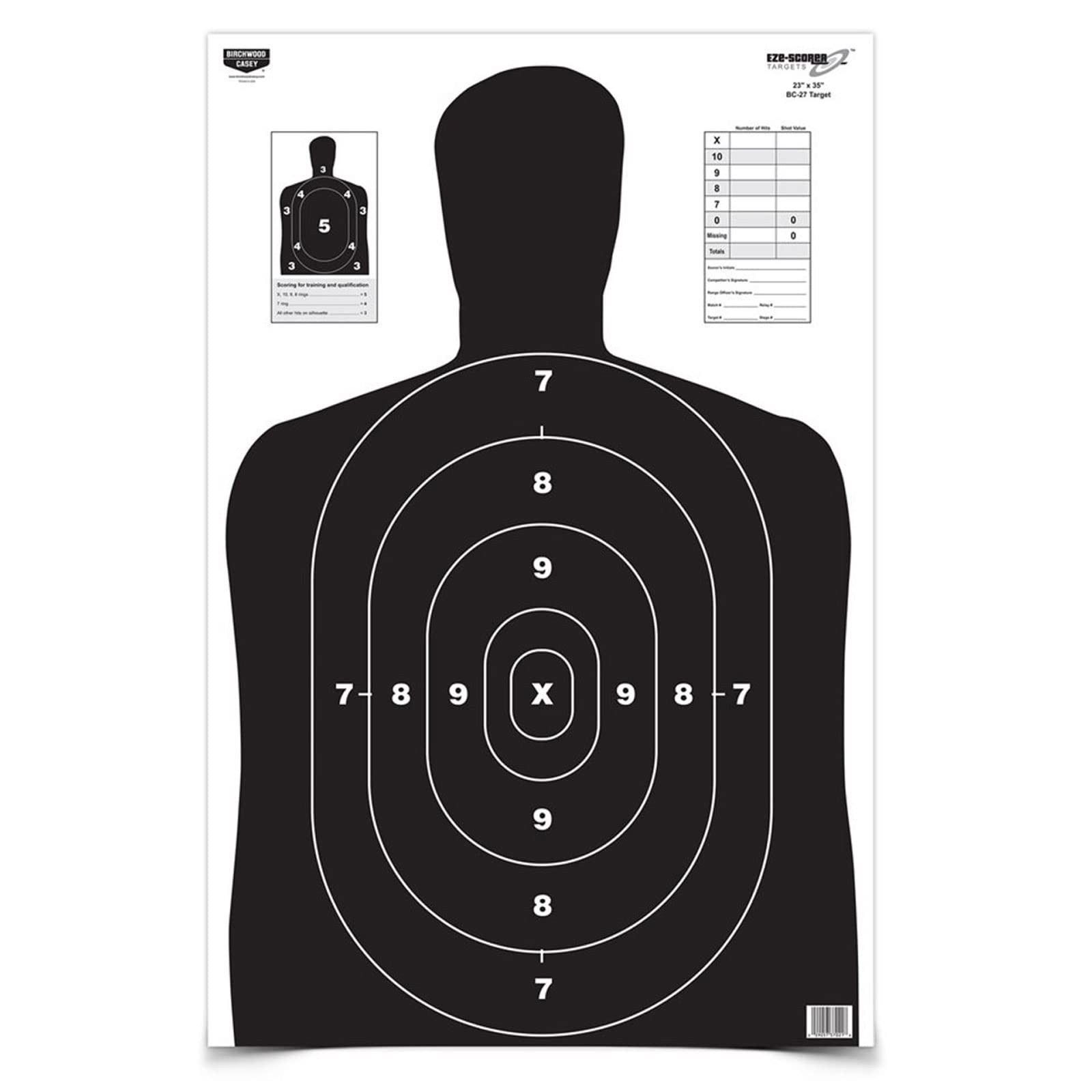 Birchwood Casey EZE-Scorer 23 X 35 Inch BC-27 Black Paper Targets 5 Pack - 37020