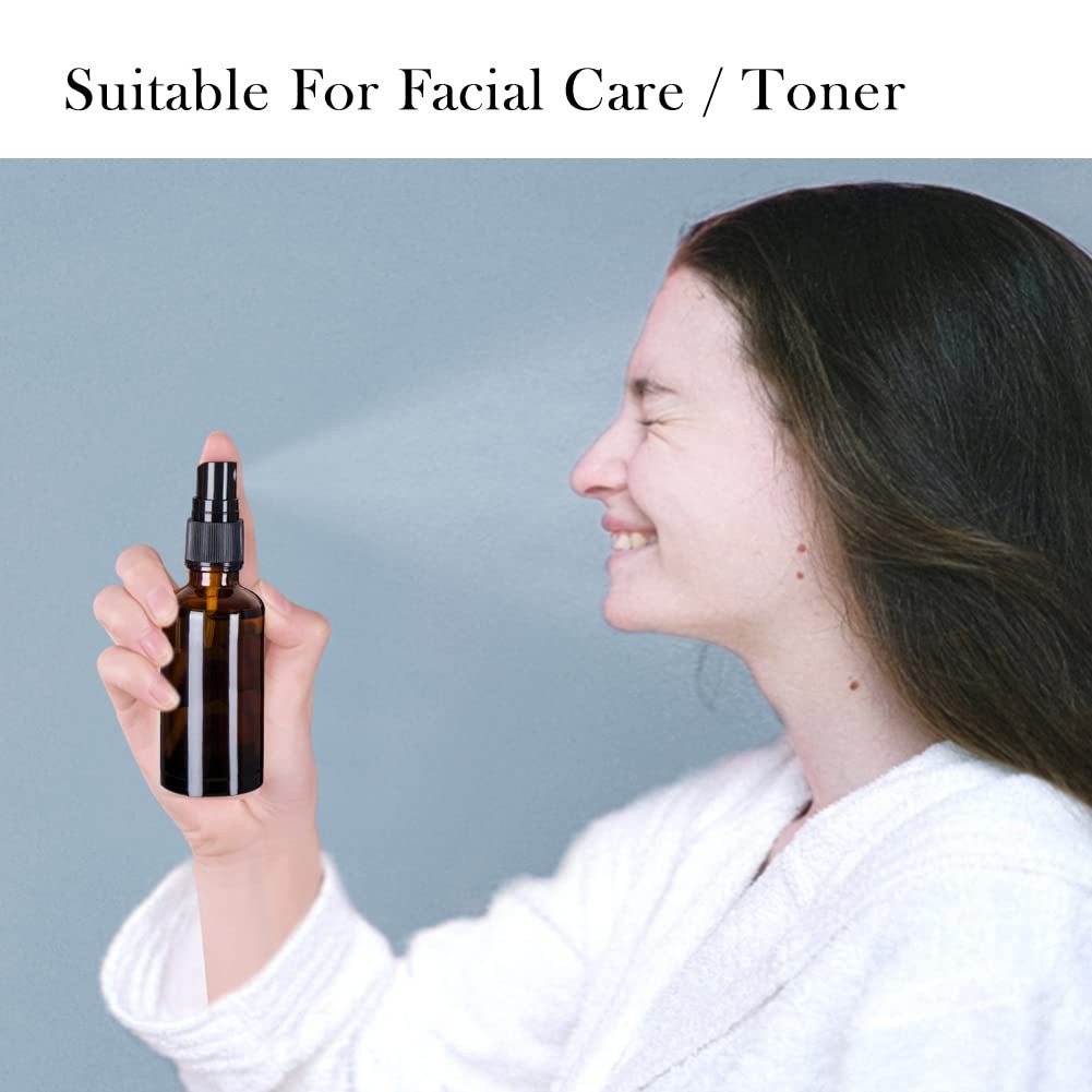 Small Amber Glass Spray Bottles For Essential Oils, 2oz Empty Fine Mist Mini ...