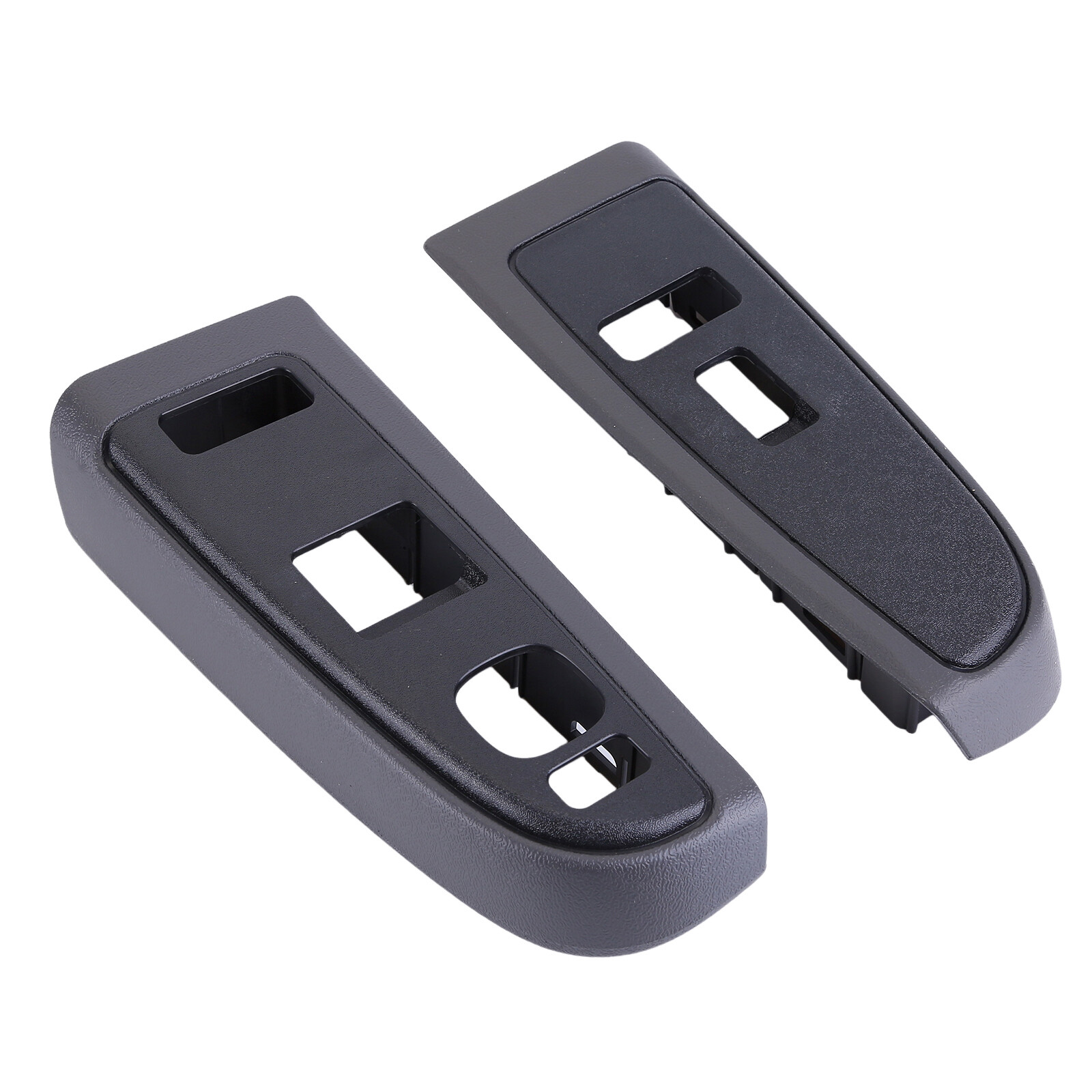 Pair Power Window Switch Bezels For 04-07 Silverado Sierra Front Door Pewter