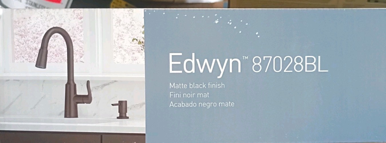 Moen Edwyn Matte Black Single Handle Deck-mount Pull-down Kitchen Faucet 87028BL