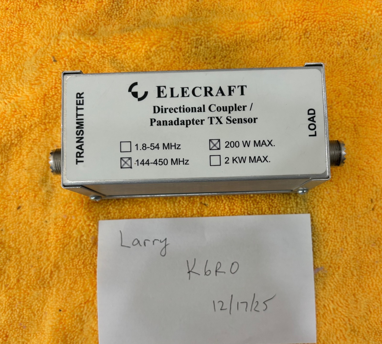ELECRAFT  P3 Panadapter - W2 Wattmeter 200 Watt  VHF UHF   coupler - 144-450 mhz