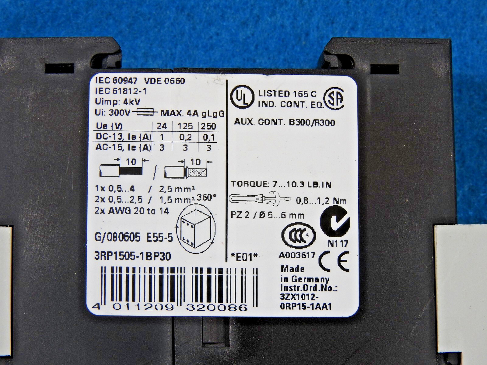 Siemens 3RP1505-1BP30 Timing Relay - Used