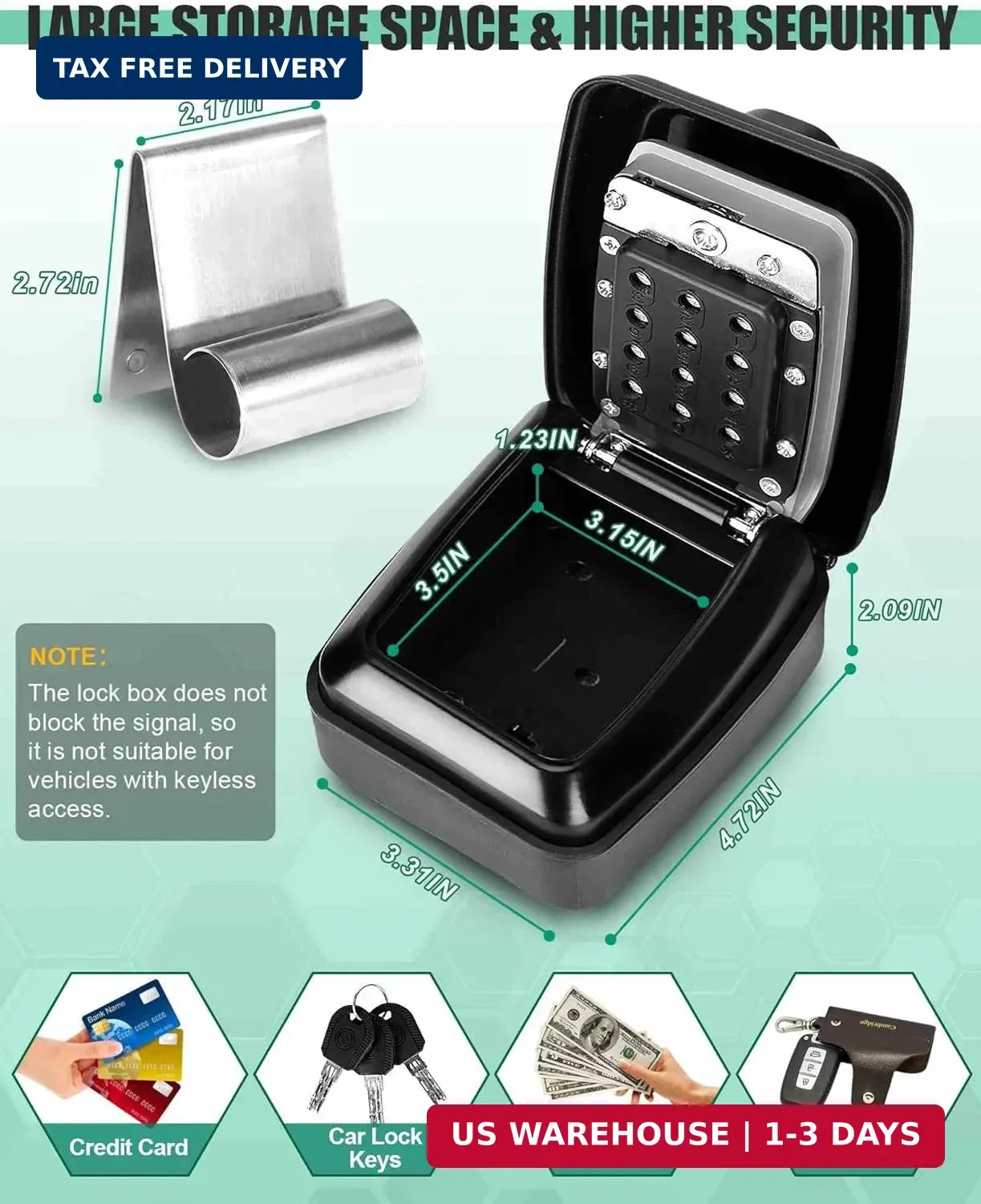 Car Lock Box Punch Button Combination Car Window Key Safe Box Portable