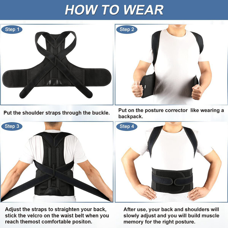 Heavy Duty Posture Corrector Breathable Neoprene & Lower Back Pain Relief