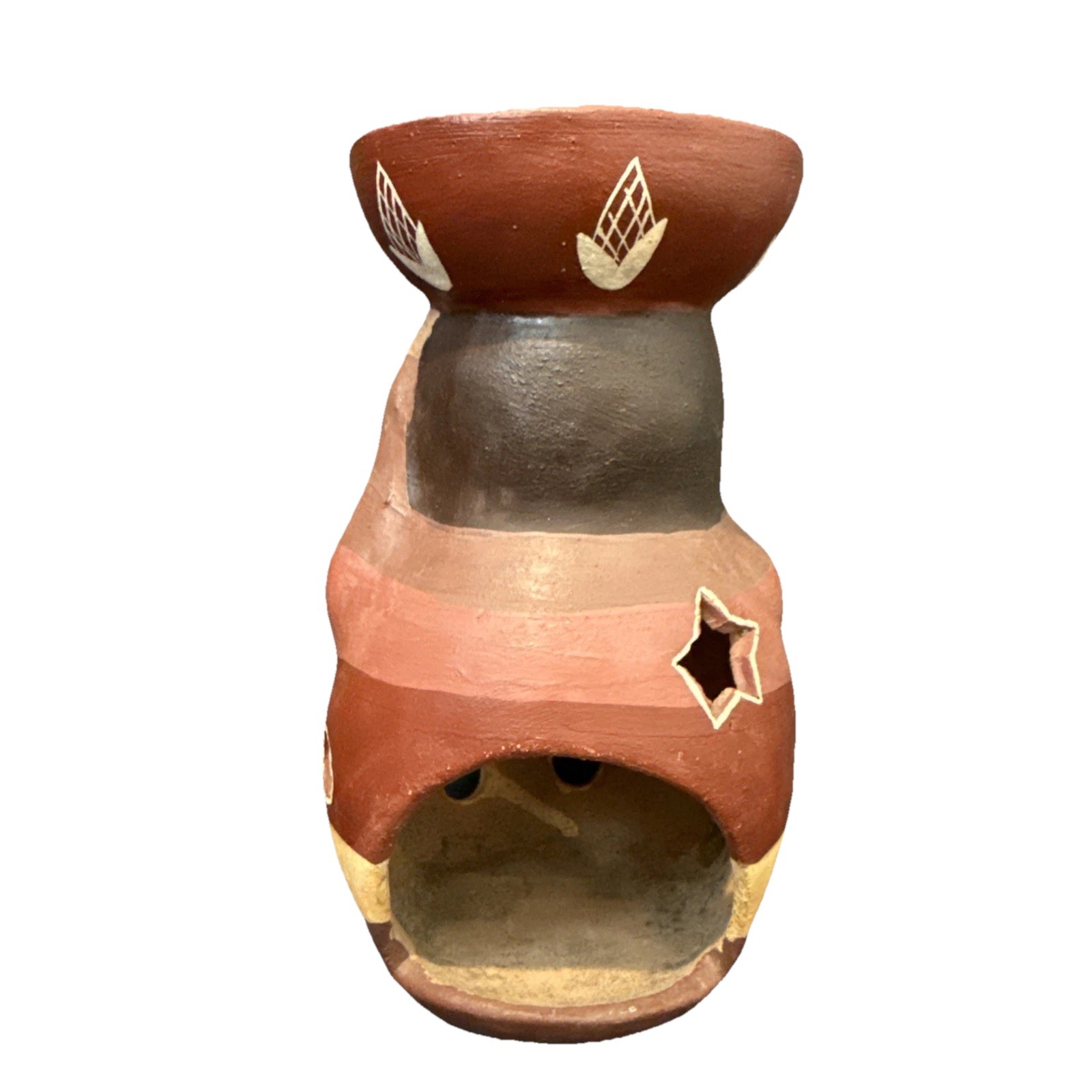 Peruvian Clay Luminaria Folk Art Peru Hand Painted