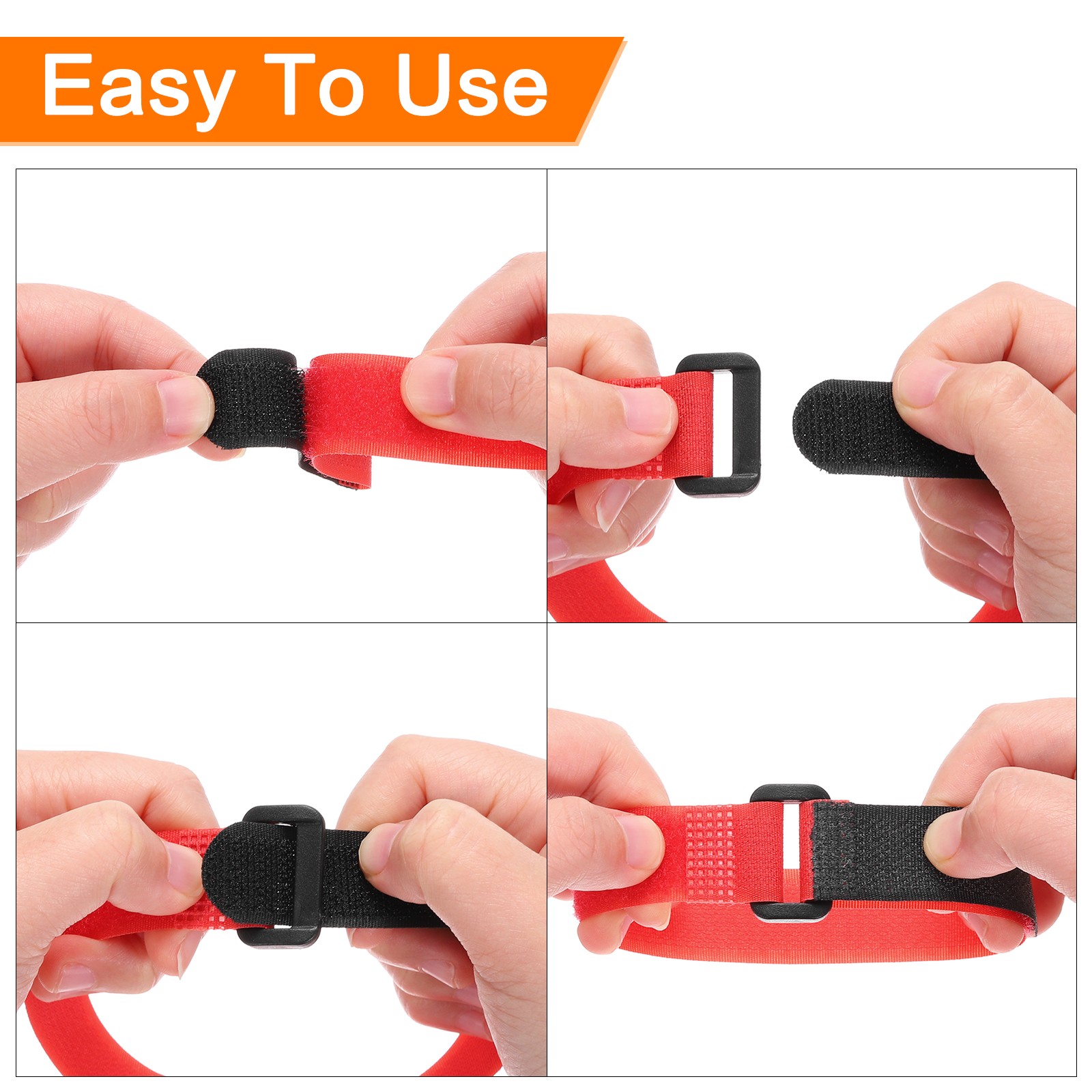10Pcs Battery Tie Down Straps, 0.8x12" Black Nylon Hold Loop Strap