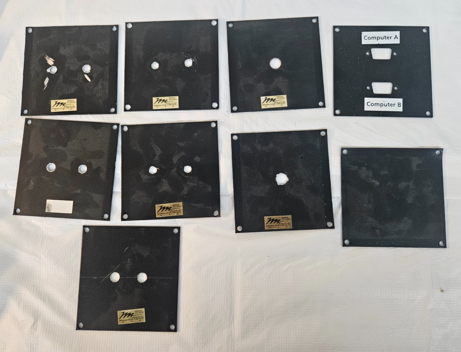 Lot of 9 MIDDLE ATLANTIC 2U Rack Panel 3.5" SPACER Plates