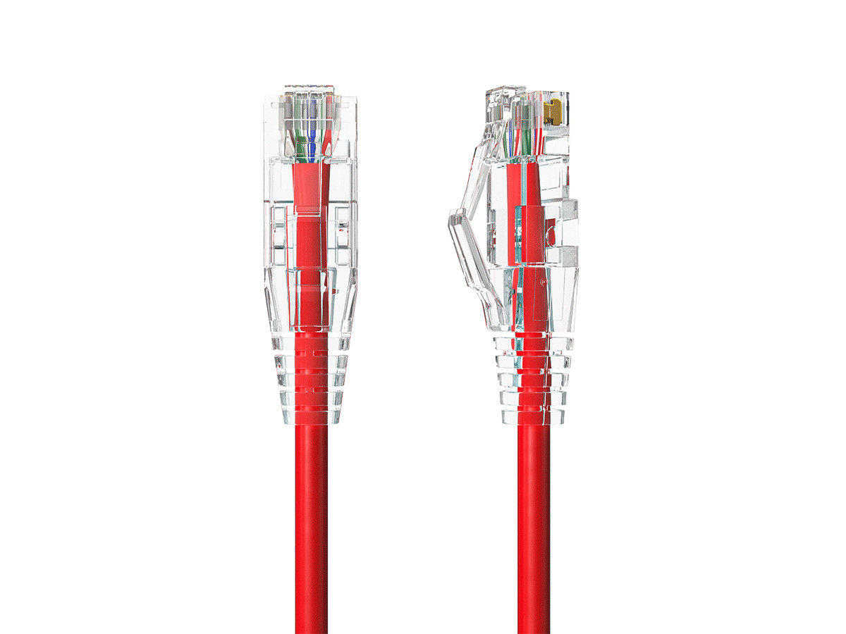 0.5ft Slim Cat6 Ethernet Cable Thin 28AWG Snagless RJ45 for Gaming PS5 TV, Red