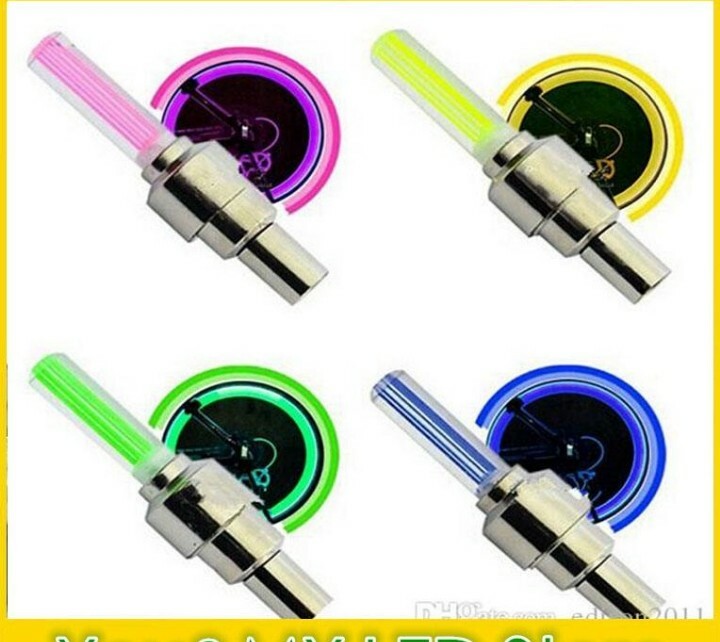 Bike Bicycle Valve Stem Rim/Tire Lights GLOW 4 Safety!! 1 OR CHOOSE 100 pc Lot