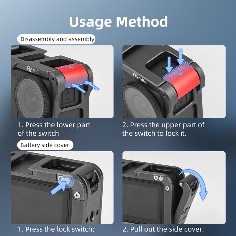 Multifunctional Expansion Protection Rabbit Cage Frame For DJI Action 3/4 Camera
