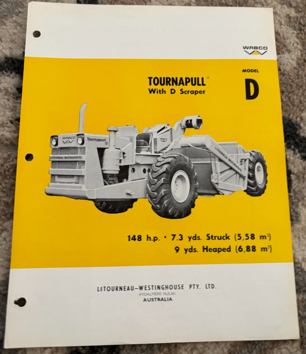 WABCO LeTourneau Tournapull With D Scraper Brochure AMIL25