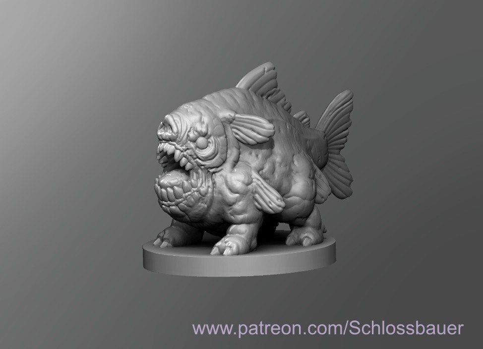 Piranha Pig Creature Monster Manual 28mm Scale DND D&D Tabletop Miniature