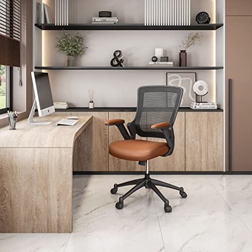 Ergonomic Office Chair with Mesh Back Rest, Height Adjustable with Flip Up