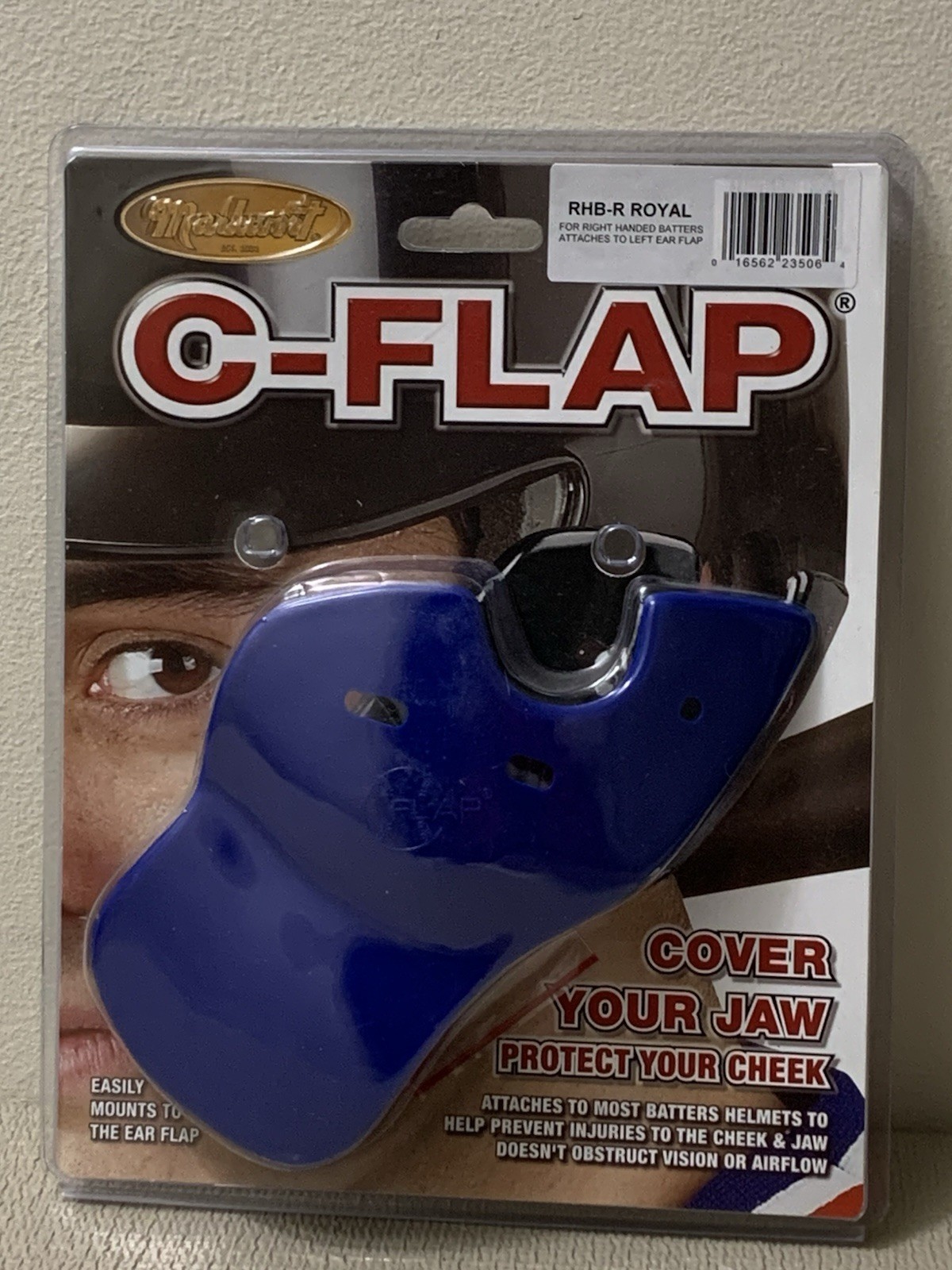 Markwort C-Flap Baseball Batting Helmet Right Handed Batter Jaw/Cheek Protector