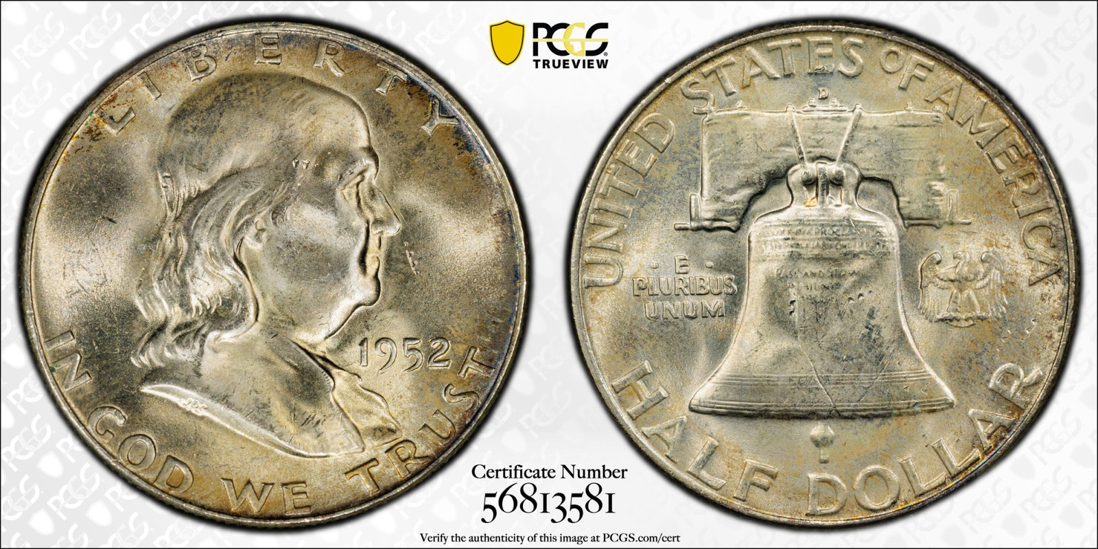 1952-D Franklin Half Dollar PCGS MS64