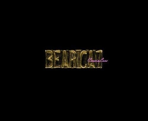 BEAR CAT script 1-5/16" + a custom promo pin