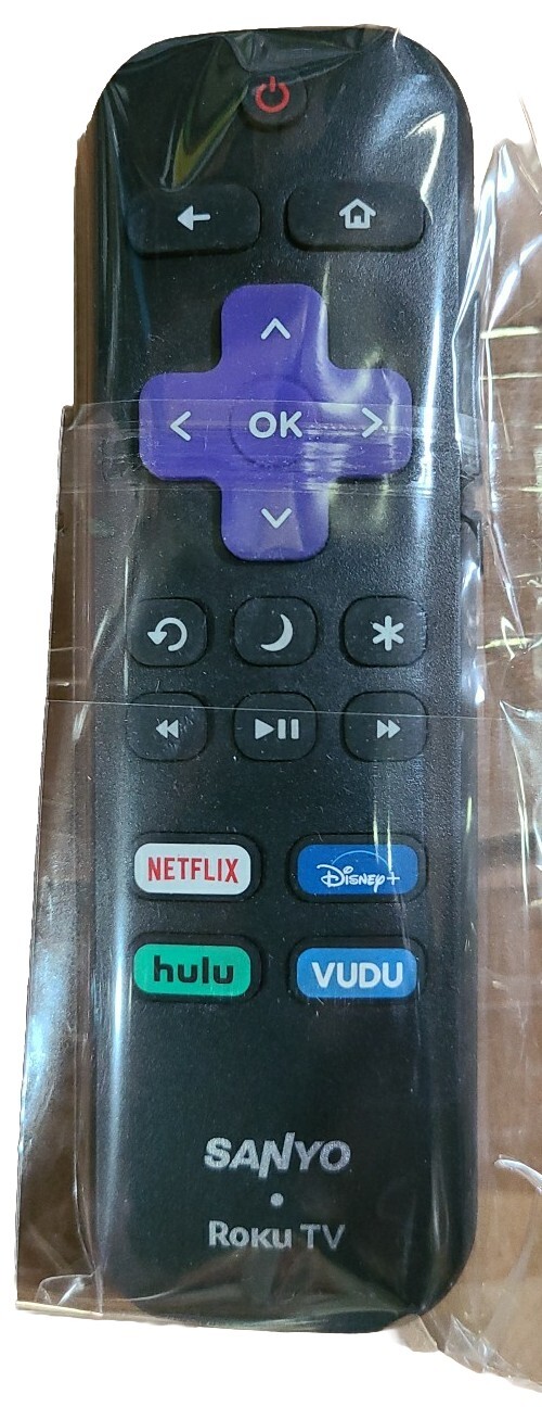 This HDTV remote control is from a new Sanyo Roku 50" TV