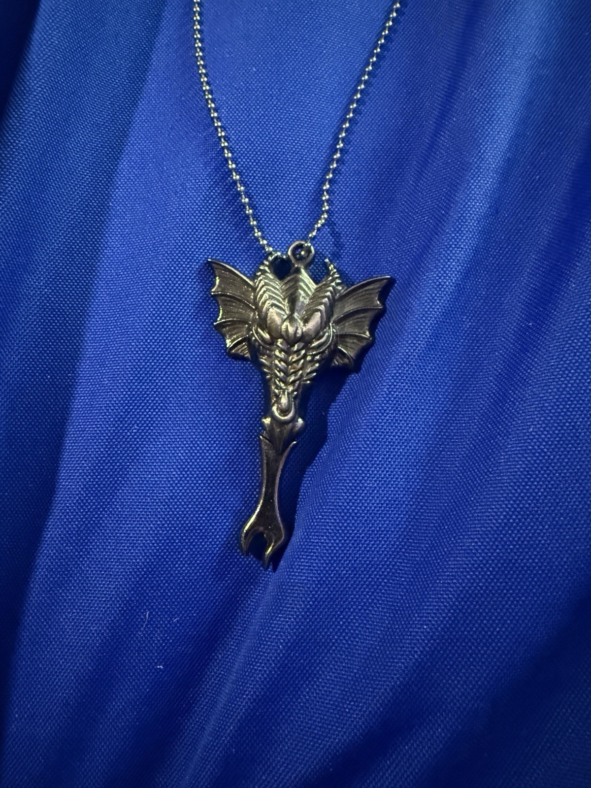 Fantasy Dragon Head Knife Dagger Tool Vintage Collectible Necklace Jewelry Gift