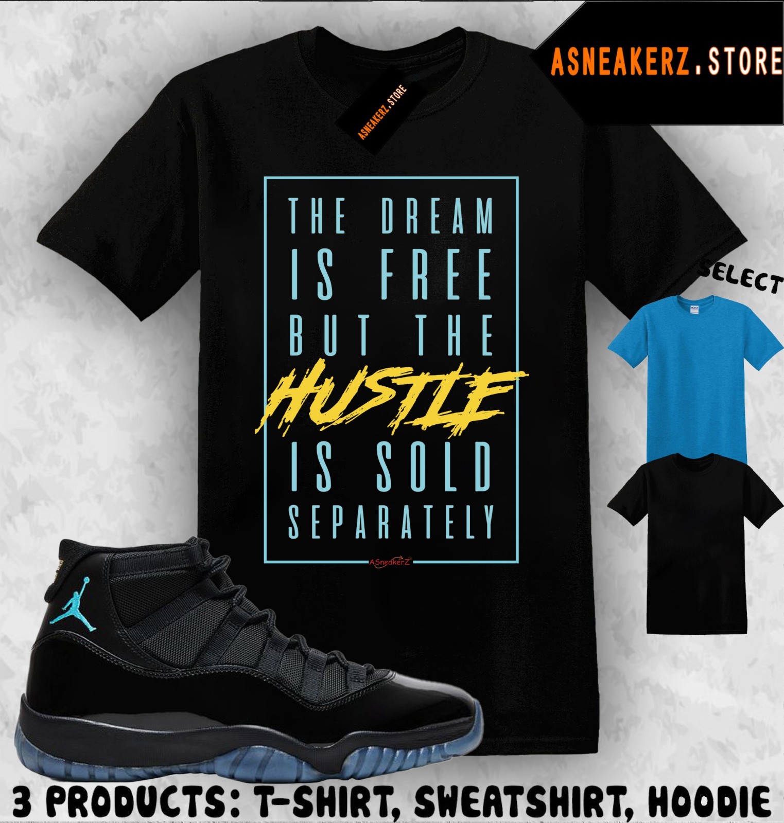 Shirt Match AJ 11 Gamma Blue 2025 Sneaker Matching Tee Hustle Over Dream T-Shirt