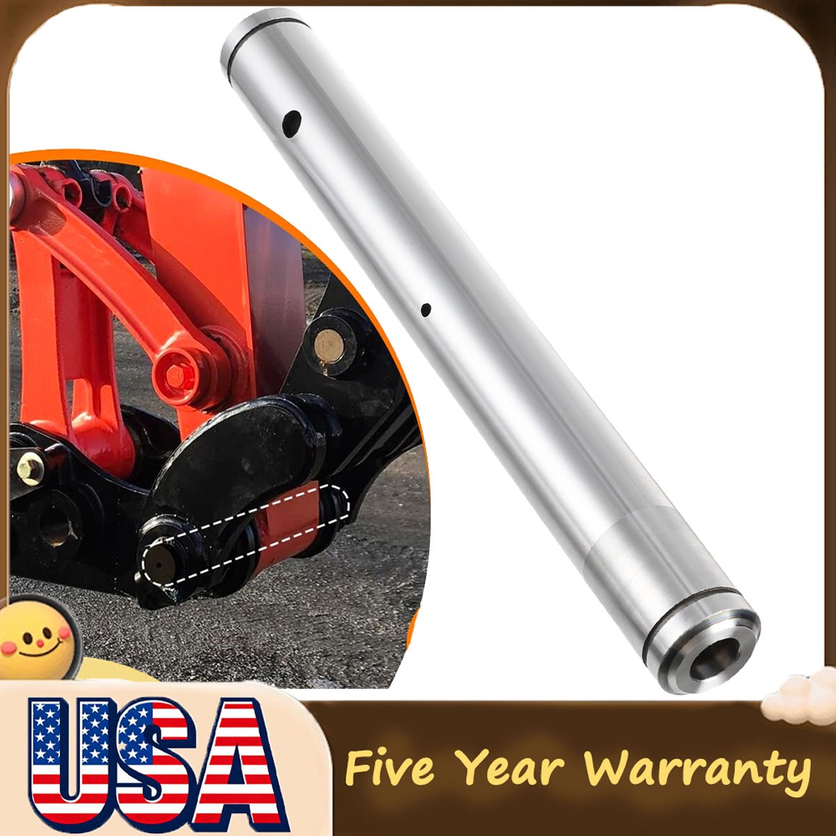 NEW Greaseable Main Thumb Pin for Kubota KX121 KX91 KX71 KX033-4 KX040-4 U35 USA