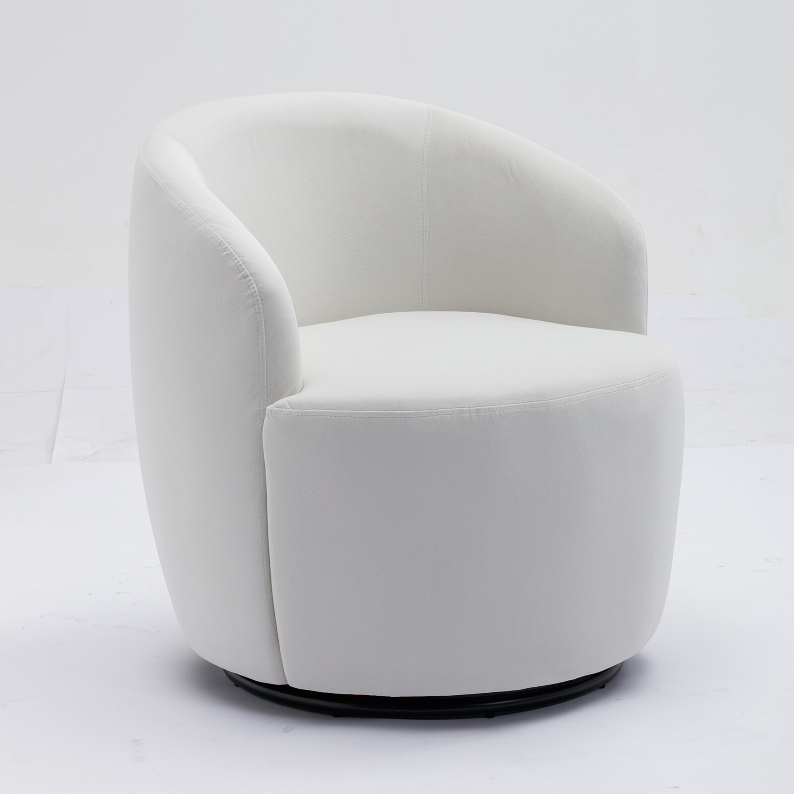 Swivel Barrel Chair Comfy Round Accent Sofa Chair Velvet Fabric for Living Room