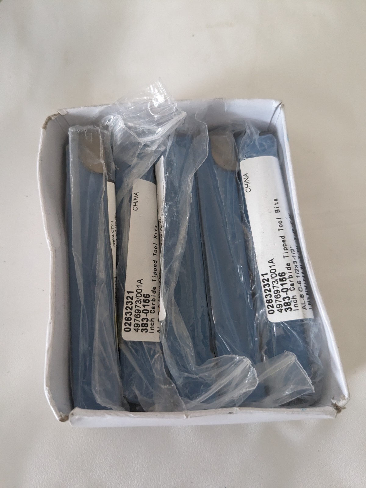 5pc Single Point Tool Bit: AL-8, 1/2" Shank Width C6 Solid Carbide Tip LH 383-01