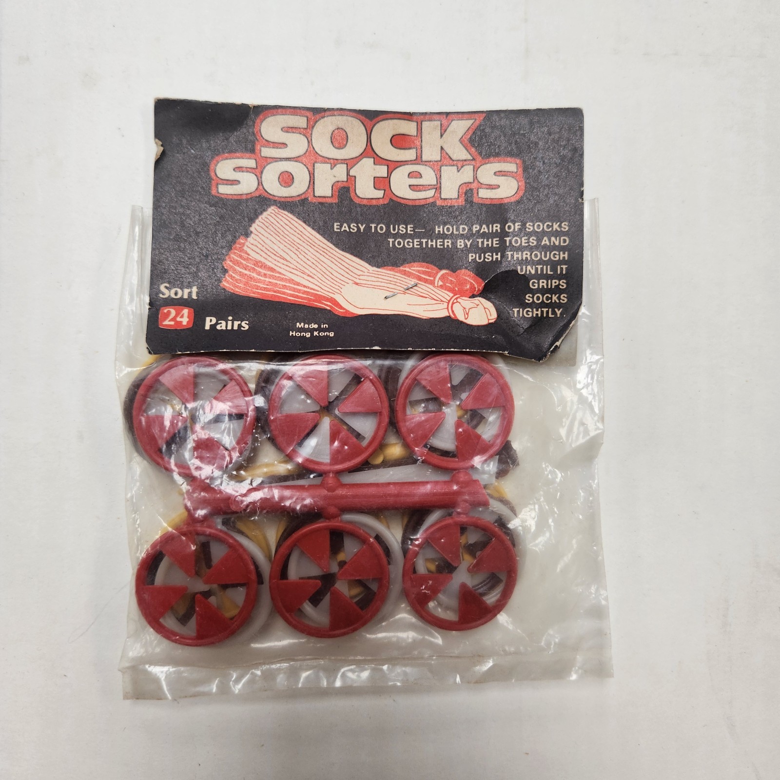 Sock Sorters  24 pair   Hong Kong  Sealed Package  Vintage