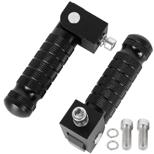 Motorcycle M8 Universal Foot Pegs CNC Foldable & Anti-Skid 90 Degree Black