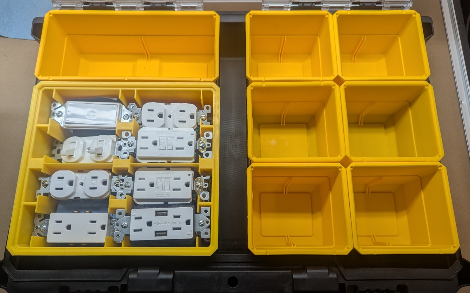 Receptacle/Switch Insert for Dewalt ToughSystem 2.0 Organizer