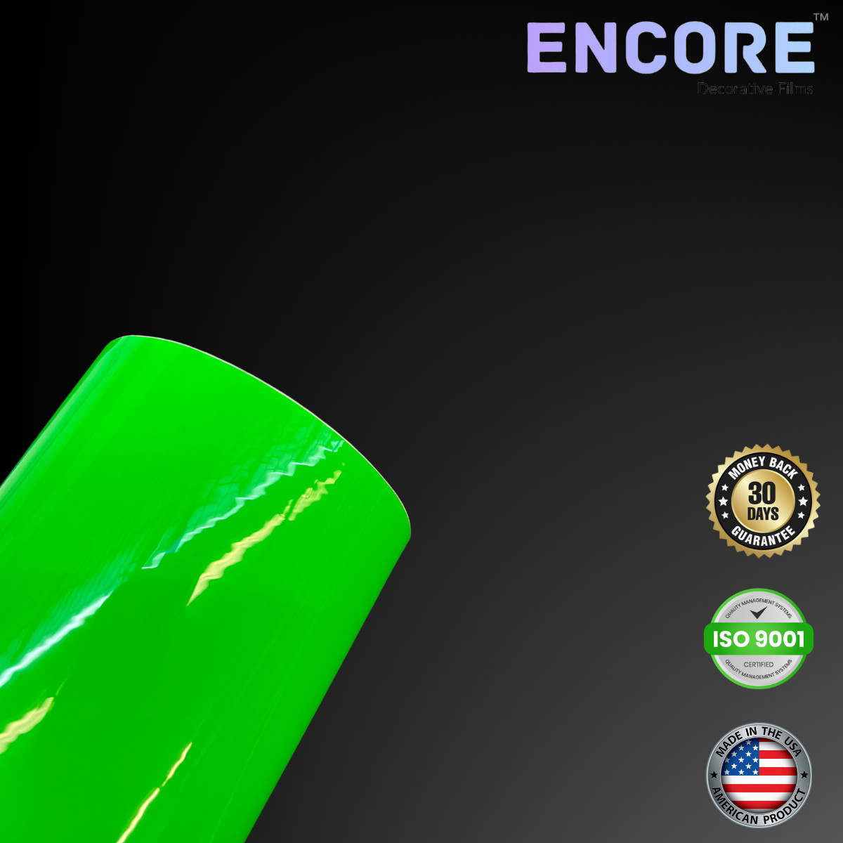 Encore® TG105 Fluorescent Green Vinyl for Decals/Stickers - MADE IN USA