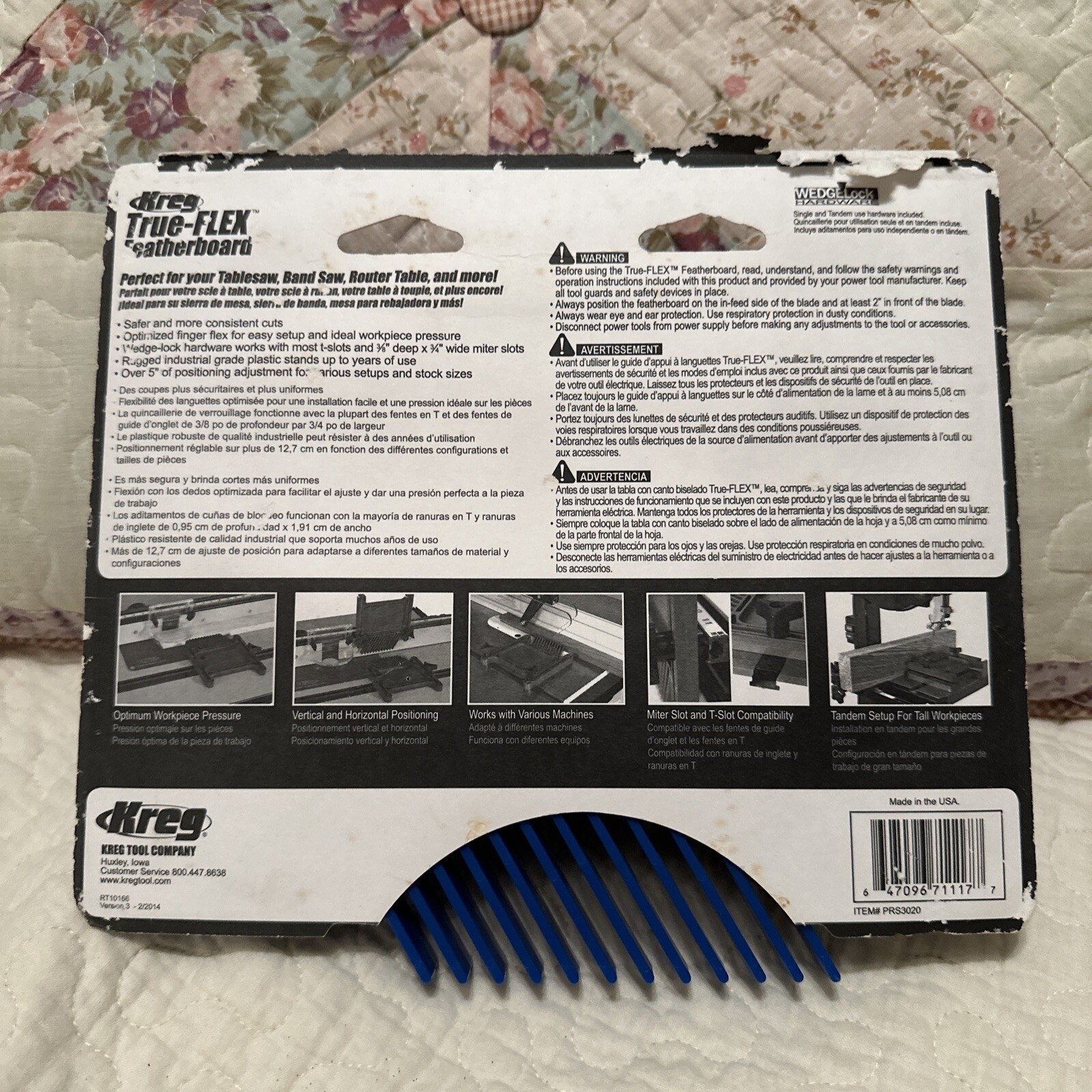 Kreg True-Flex Featherboard Exclusive Wedgelock Hardware- Single