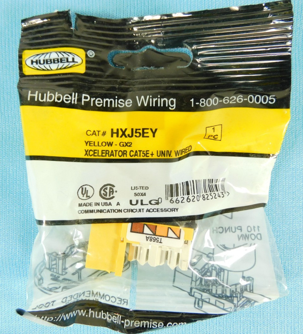 Cat5e HXJ5EY XCELERATOR Series Hubbell Keystone Jack - Yellow