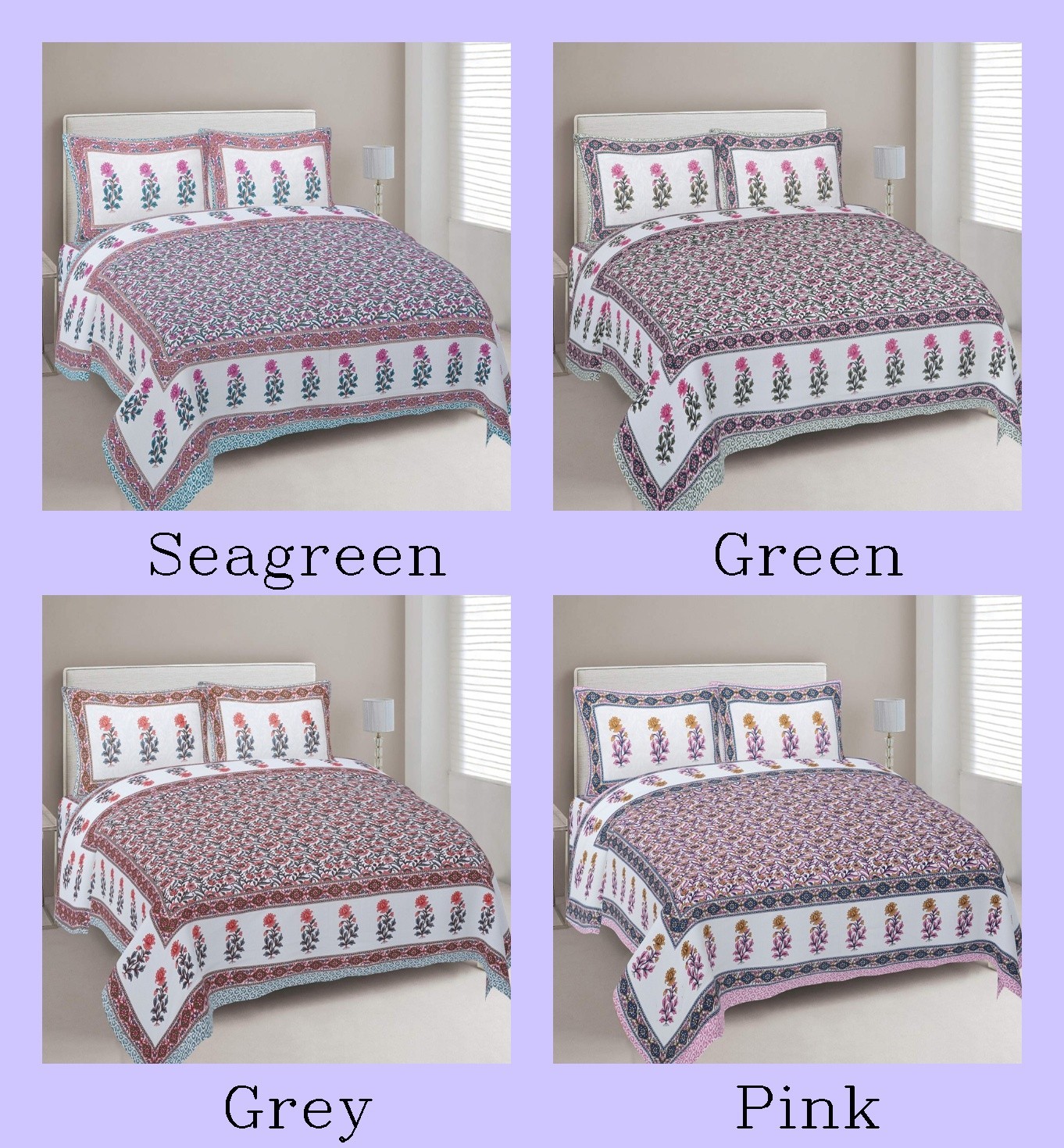 Bedsheet With 2 Pillow Cover Indian Mandala Cotton Gulmohar Jaal Design
