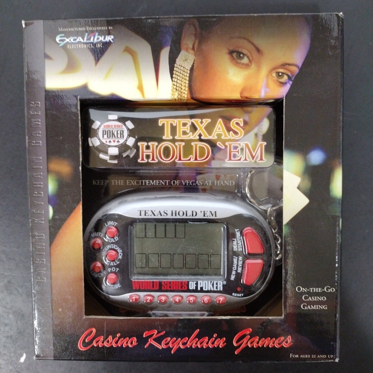 WORLD SERIES OF POKER TEXAS HOLD'EM KEYCHAIN ELECTRONIC GAME - New Sealed