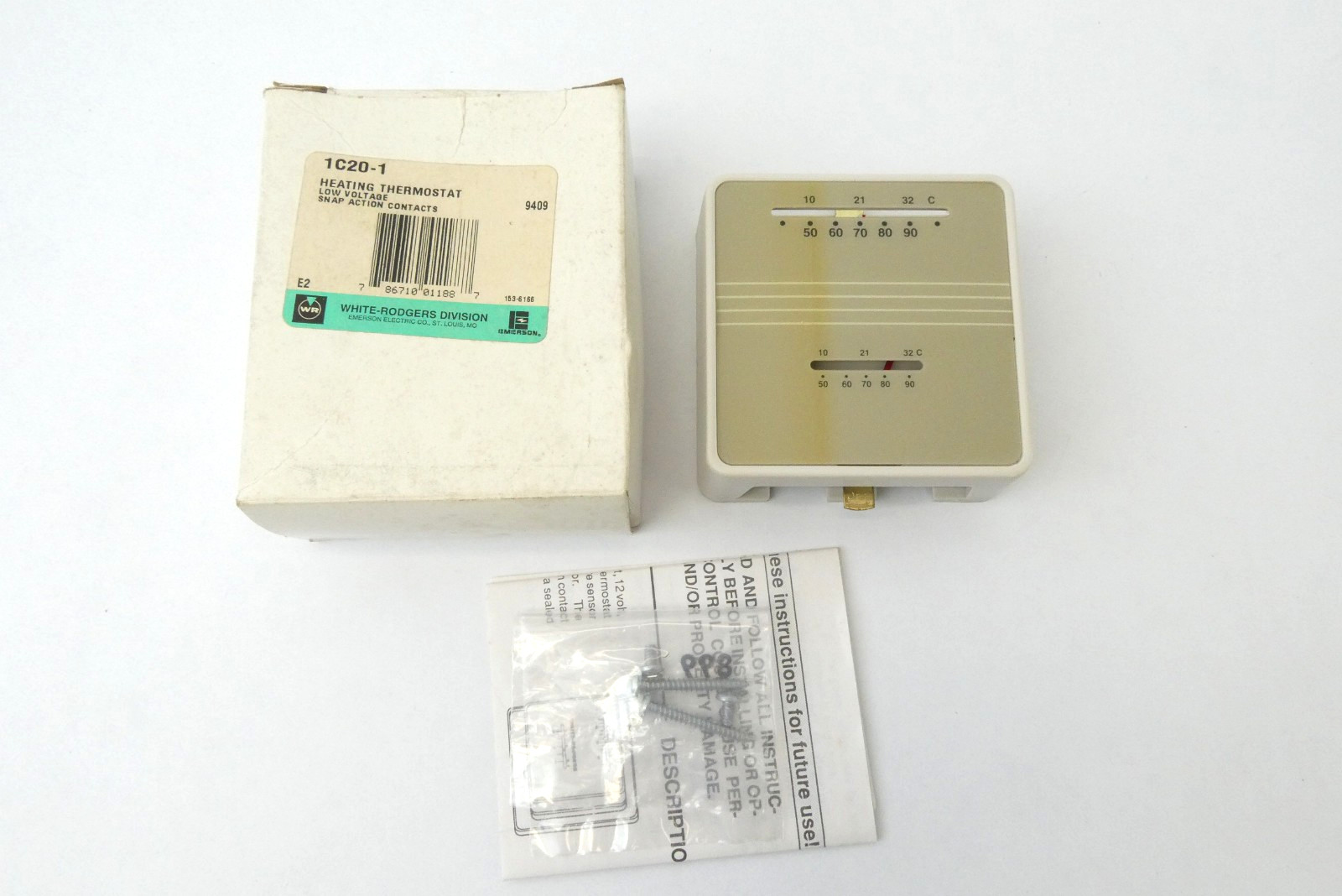 White-Rodgers 1C20-1 Low Voltage Heating Thermostat Snap Action NOS Open Box