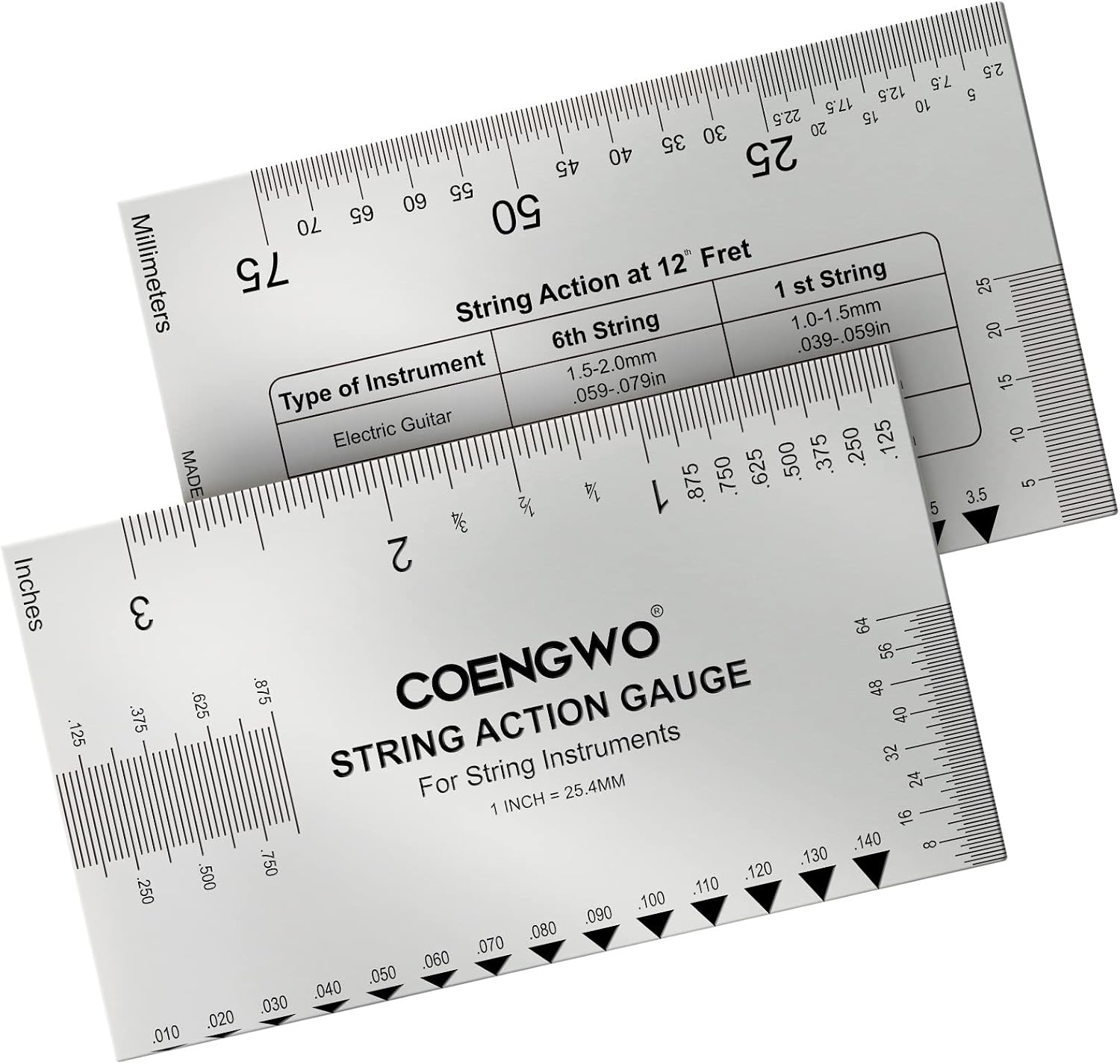 Guitar String Action Gauge,  String Height Gauge Ruler Guitar Setup Measuring To