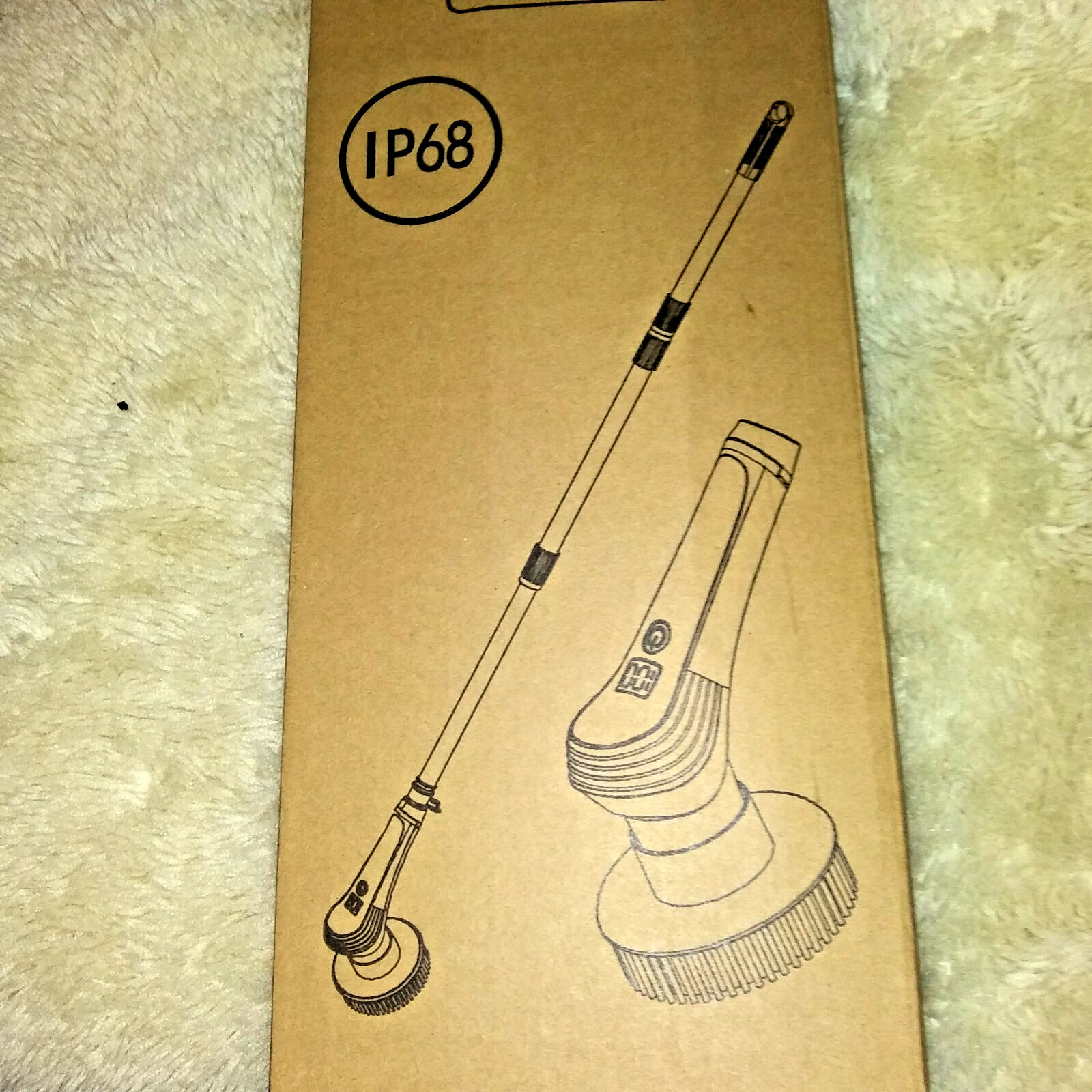 Electric Scrubber with 6 Replaceable Brush Heads and Adjustable Extension Handle