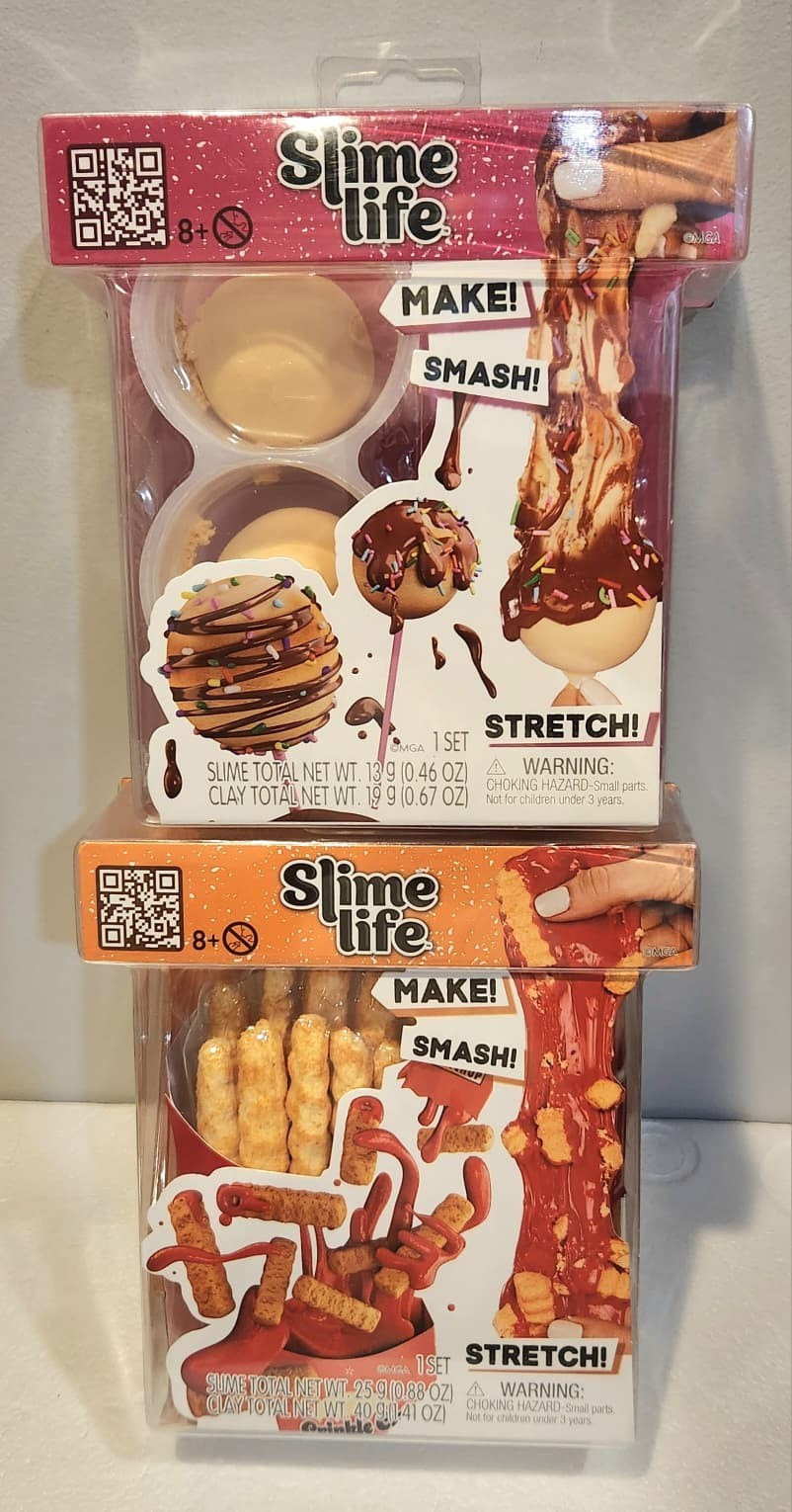 Lot of 2 - Slime Life Cake Pops & Crinkle Cut Fries Slime Toys Sets - NEW