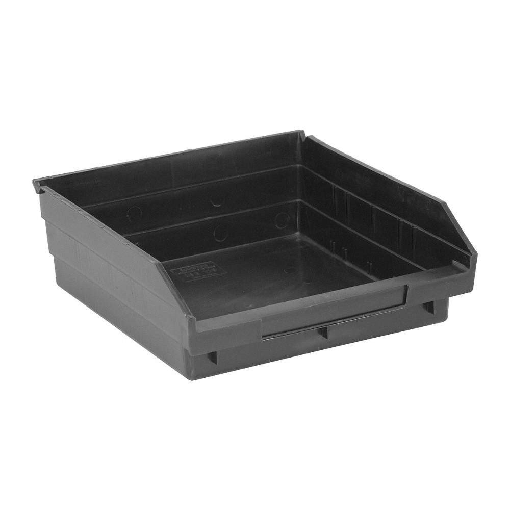 QUANTUM STORAGE SYSTEMS QSB109BR Shelf Bin,Black,Polypropylene,4 in 1NTX4