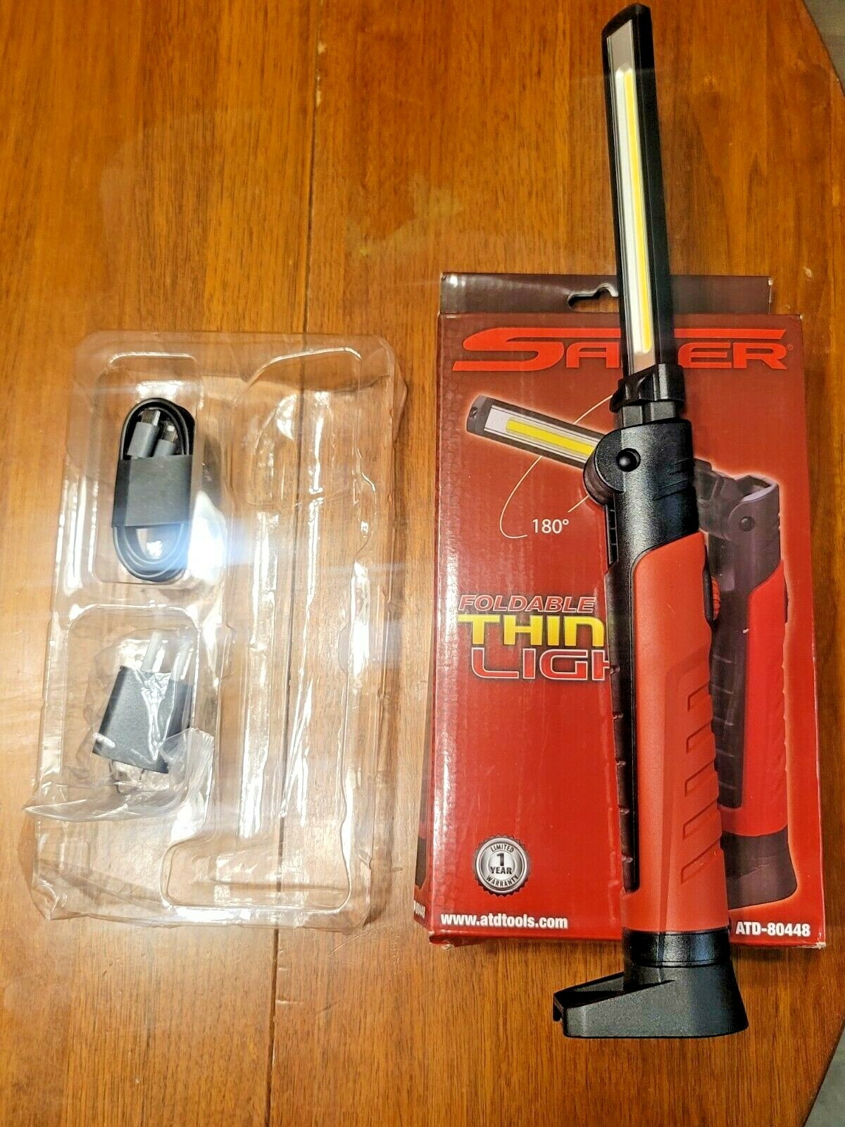 ATD SABER 500 Lumen Rechargeable Folding / Rotating Thin Light Flashlight #80448