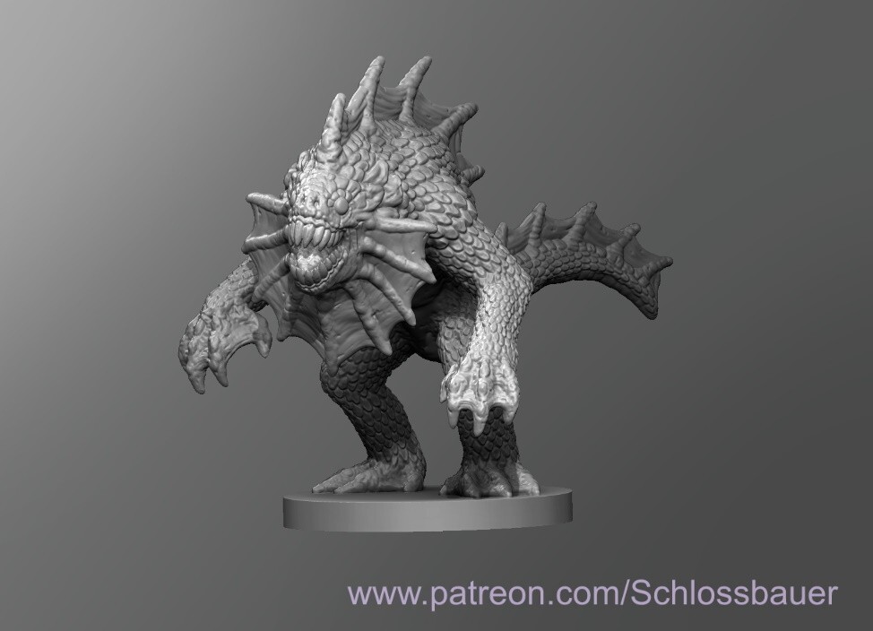 Merman Fish Monster Manual 28mm Scale DND D&D Tabletop Miniature CVSB