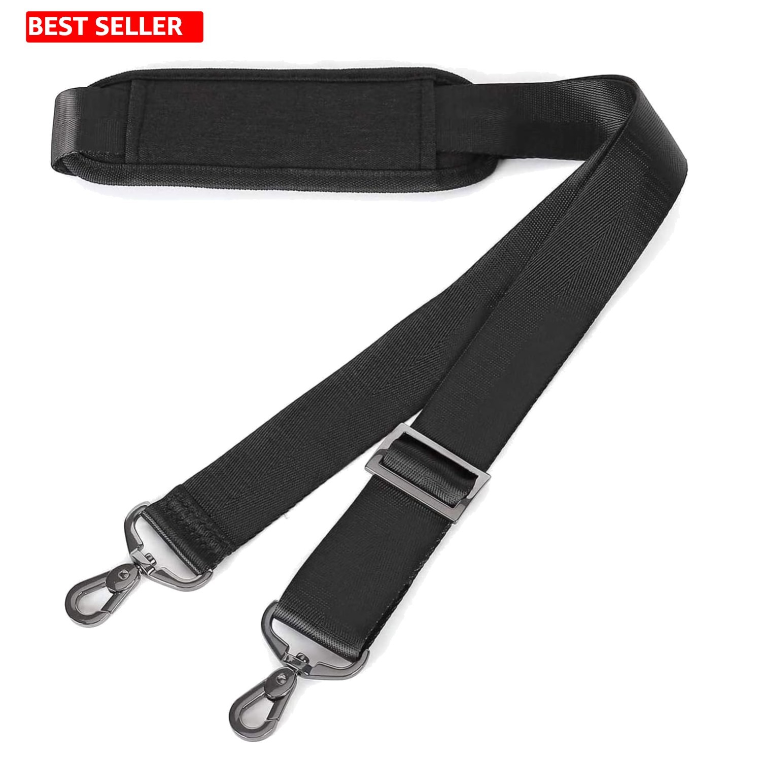 Black Adjustable Shoulder Strap, 31.5-56 Inch for Laptop & Crossbody Bags